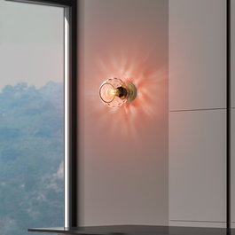 Opviq Lámpara de Pared Rosa y Dorado